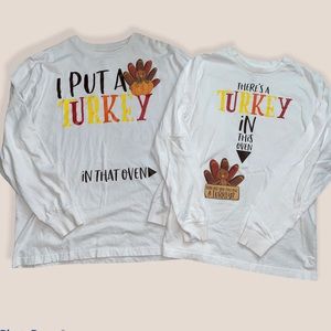 Maternity couple thanksgiving sleeve shirts